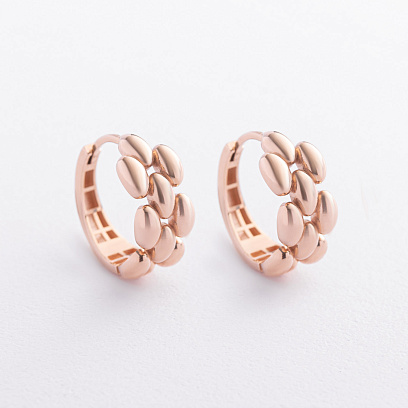Серьги "Charlie" в красном золоте с09480