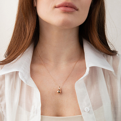 Колье "Megan" в красном золоте (Small) с фианитом кол02585 №3