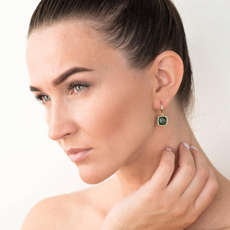 Золотые серьги с кварцем 14048686к от ювелирного магазина Оникс - 2