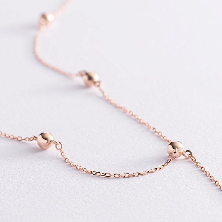 Кольє "Кульки" в червоному золоті кол01953 від ювелірного магазину Онікс - 6