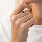 Золотое кольцо с бриллиантами и сапфиром кб0124A1 от ювелирного магазина Оникс - 1