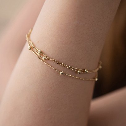 Браслет "Шарики" в желтом золоте б05256 №4