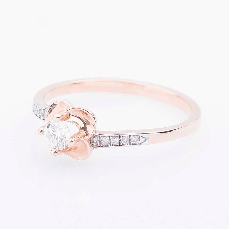 Золотое кольцо с бриллиантами кб0038 от ювелирного магазина Оникс - 1