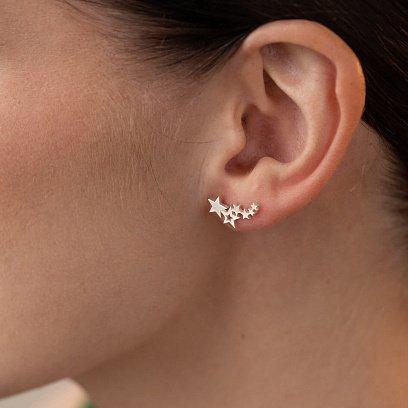 Срібні сережки - пусети "Зірочки" 123225 №3