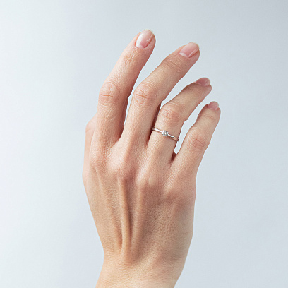 Заручальна золота каблучка з діамантом 101-10021(3.7) б №2