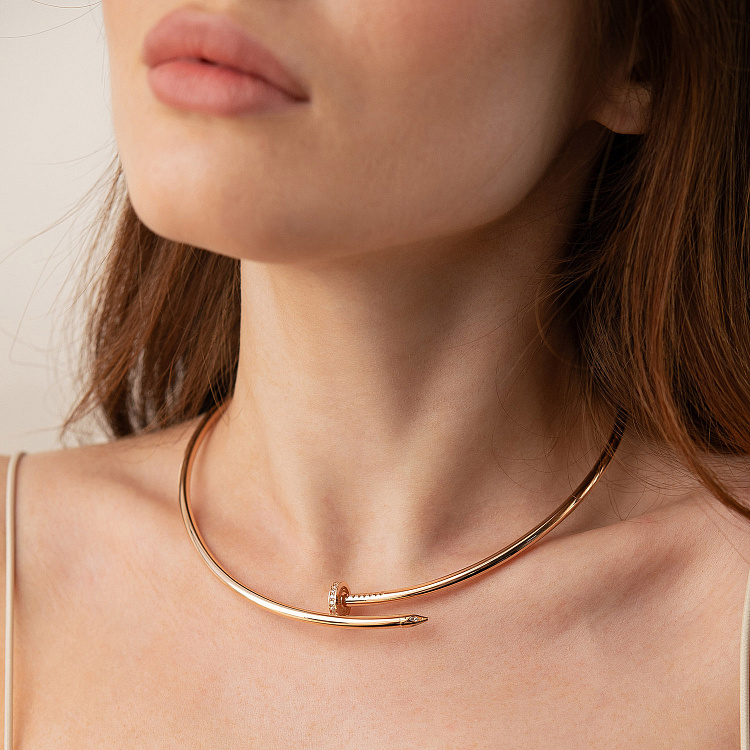 Кольє "Цвях" у червоному золоті (фіаніти) кол02445 від ювелірного магазину Онікс - 7