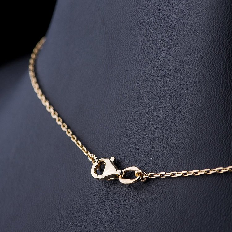 Золотое колье "Клевер" с фианитами кол01048 от ювелирного магазина Оникс - 2