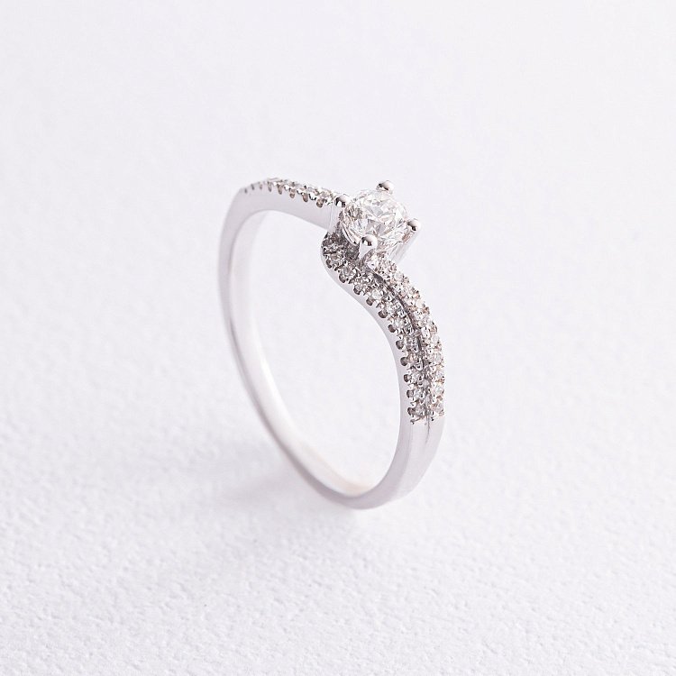 Золота заручальна каблучка з діамантами к252са від ювелірного магазину Онікс