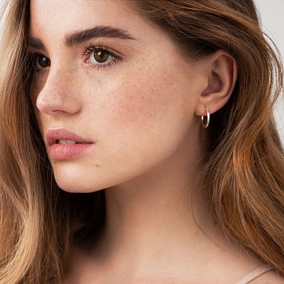 Серьги-пусеты "Келли" в серебре 122627 №5