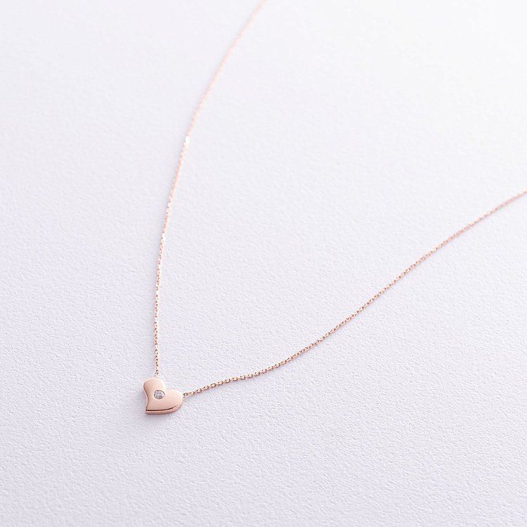 Золоте кольє "Серце" (фіаніт) кол01177 від ювелірного магазину Онікс