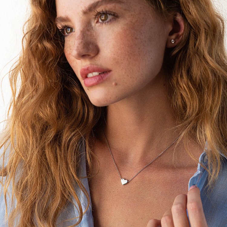 Срібне кольє "Сердечко" з фіанітом 1090 від ювелірного магазину Онікс - 5