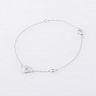 Срібний браслет "Серце з фіанітом" 141115 от ювелирного магазина Оникс