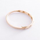 Жесткий золотой браслет (фианиты) б04497 от ювелирного магазина Оникс - 2