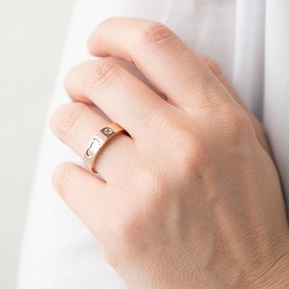 Золотое кольцо "Ножка младенца" (фианит) к05562 №4