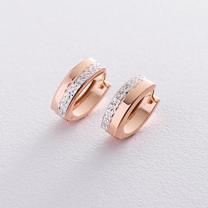 Золотые серьги-кольца без камней с06407