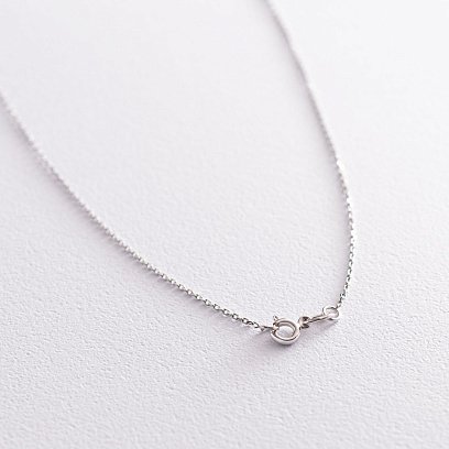 Двойное колье "Сердечко с шариками" в белом золоте кол01767 №3