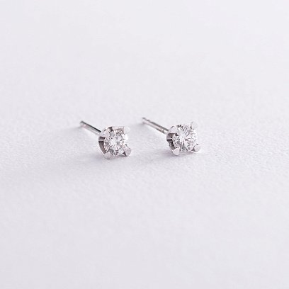 Золоті сережки-пусети з діамантами сб0156arp