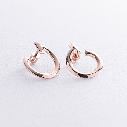 Сережки - пусети "Evelyn" у червоному золоті с08670 №5