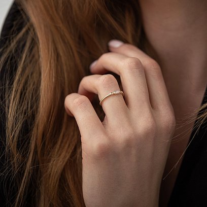 Кольцо "Кайла" в желтом золоте (фианиты) к07399 №2