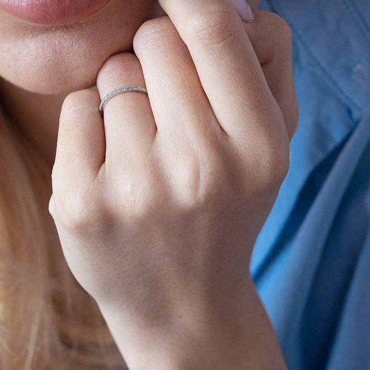 Каблучка з діамантами в білому золоті 101-10132(16) від ювелірного магазину Онікс - 6