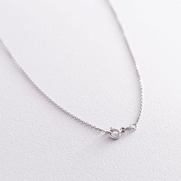 Двойное колье "Сердечко с шариками" в белом золоте кол01767 от ювелирного магазина Оникс - 2