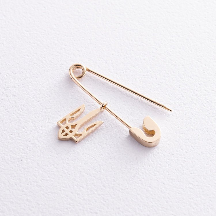 Золотая булавка "Герб Украины - Тризуб" зак00333 от ювелирного магазина Оникс - 2