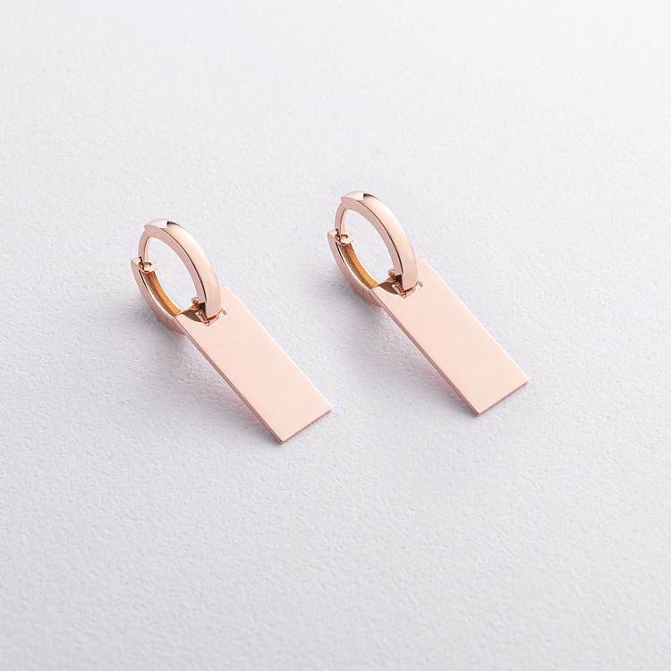 Сережки "Agata" у червоному золоті с09672 від ювелірного магазину Онікс