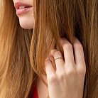 Золотое помолвочное кольцо c сердечком (фианит) к07989 от ювелирного магазина Оникс - 2