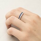 Золотое кольцо с синими сапфирами и бриллиантами кб0186лг от ювелирного магазина Оникс - 4