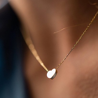 Кольє "Сердечко" у жовтому золоті кол02407 №8