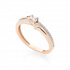 Золотое помолвочное кольцо с фианитами к04768 от ювелирного магазина Оникс