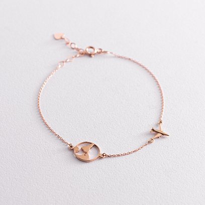 Браслет в красном золоте "Кругосветное путешествие" б04574