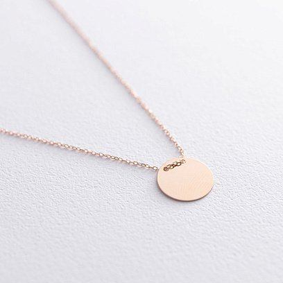 Колье "Монетка" в красном золоте (возможна гравировка) кол01737 №3