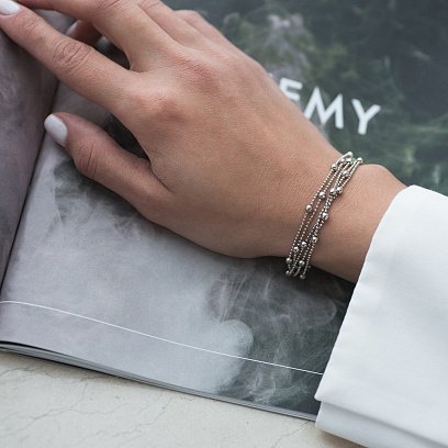 Срібний браслет з кульками 141370 №2