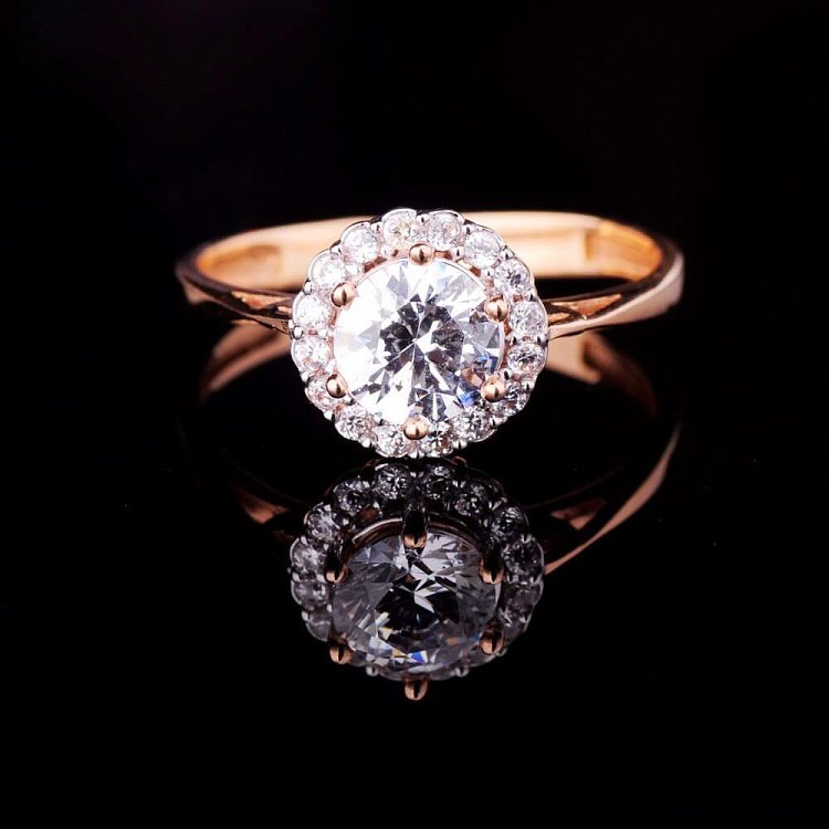 Заручальна каблучка (фіаніти) к01858ж від ювелірного магазину Онікс