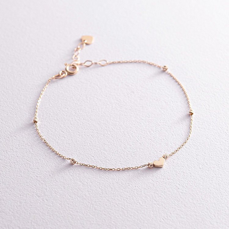 Золотий браслет "Сердечко" б05091 від ювелірного магазину Онікс