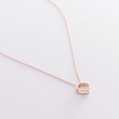 Колье "Амелия" в красном золоте (фианит) кол01899