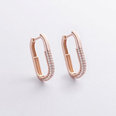 Золотые серьги "Camille" с фианиты с09281