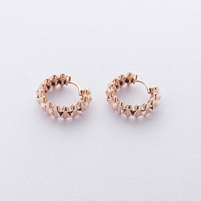 Сережки - кільця "Gemma" у червоному золоті с08701 №3