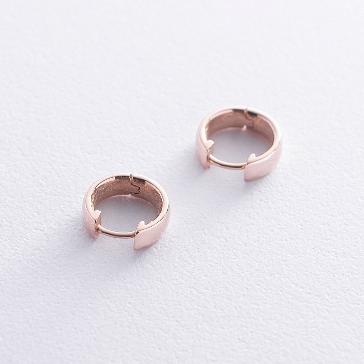 Серьги - кольца в красном золоте с08435 от ювелирного магазина Оникс - 6