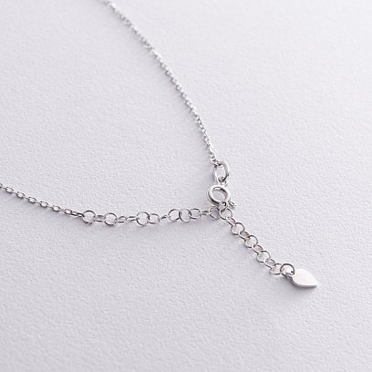 Серебряное колье с черными и белыми фианитами 181271 №3