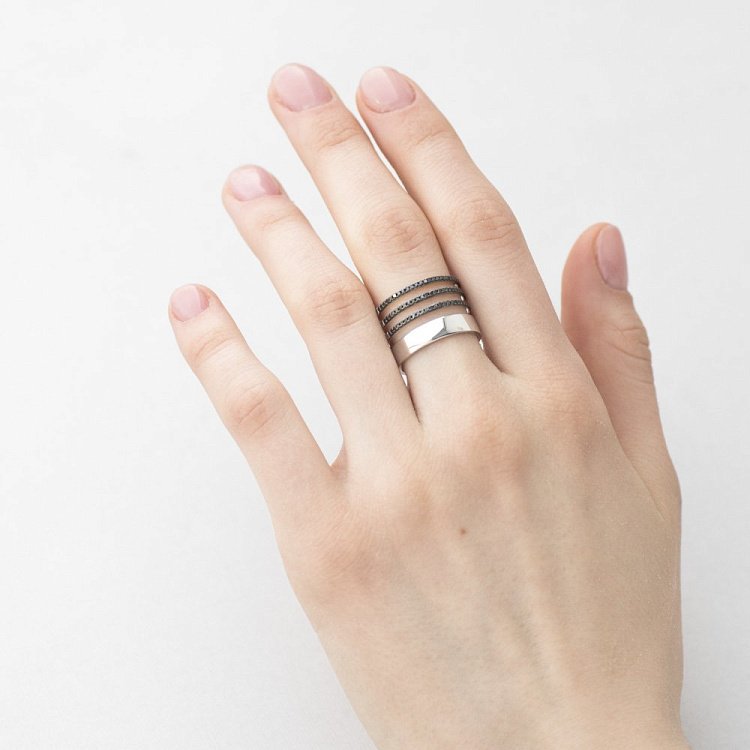 Золотий перстень з діамантами кб0202he від ювелірного магазину Онікс - 2