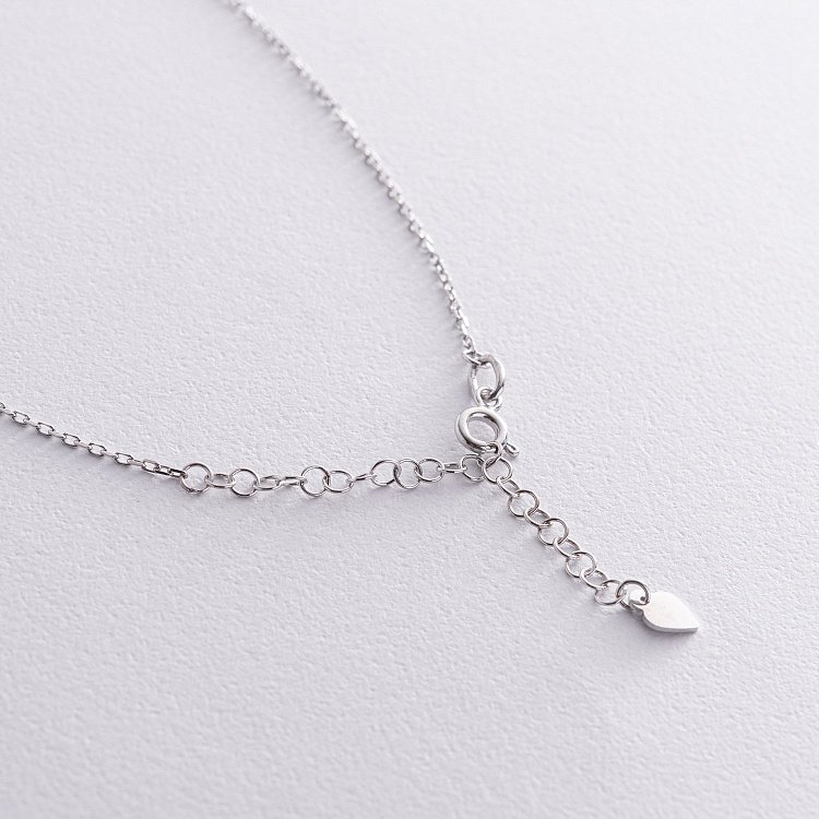 Серебряное колье с черными и белыми фианитами 181271 от ювелирного магазина Оникс - 2