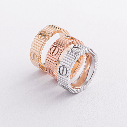 Каблучка "Love" у жовтому золоті к08421 №7