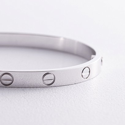 Жорсткий браслет "Love" у білому золоті б05459 №10