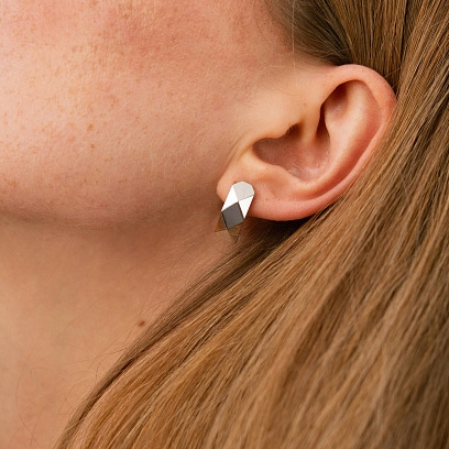 Сережки "Досконалість" у білому золоті с08745 №4