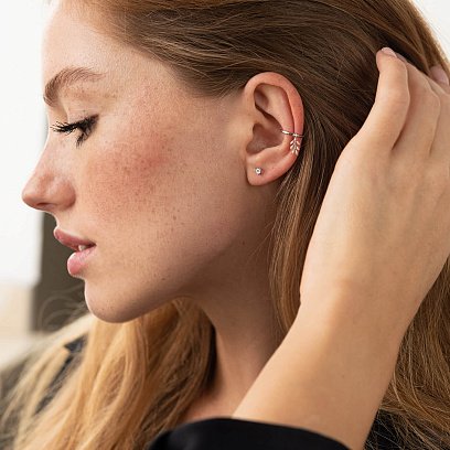 Каффа "Веточка" в белом золоте с08047 №6