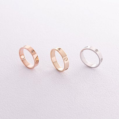 Кольцо "Love" в белом золоте (фианиты) к07138 №8