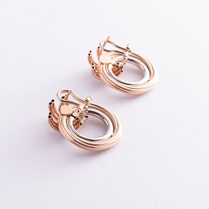 Золотые серьги "Кольца" с08366 №12
