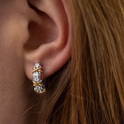 Срібні сережки "Ебігейл" з фіанітами 835 №2